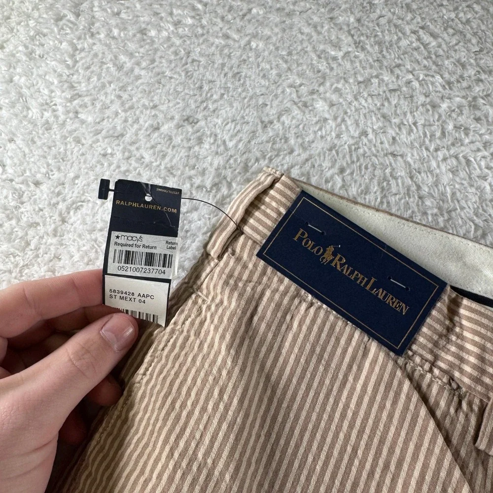 Y2K Polo Ralph Lauren Striped Chino Shorts‎ Men's Size 34 Waist 10